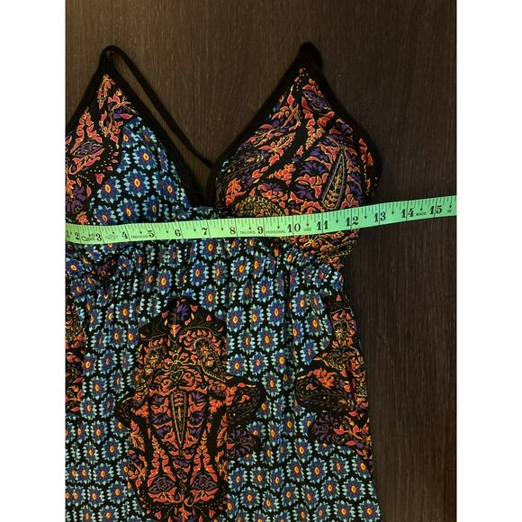 Gilli Solgee Halter Multicolor Boho Floral Print Rayon Blend Maxi Dress Size S - Picture 5 of 6